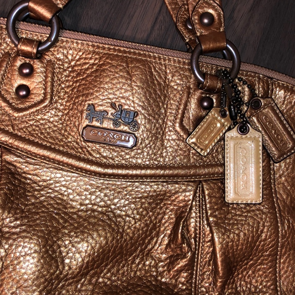 Vintage coach bag metallic brown